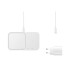 SAMSUNG Chargeur DUO sans fil 15W ( avec adaptateur secteur + cable USB-C ) Blanc